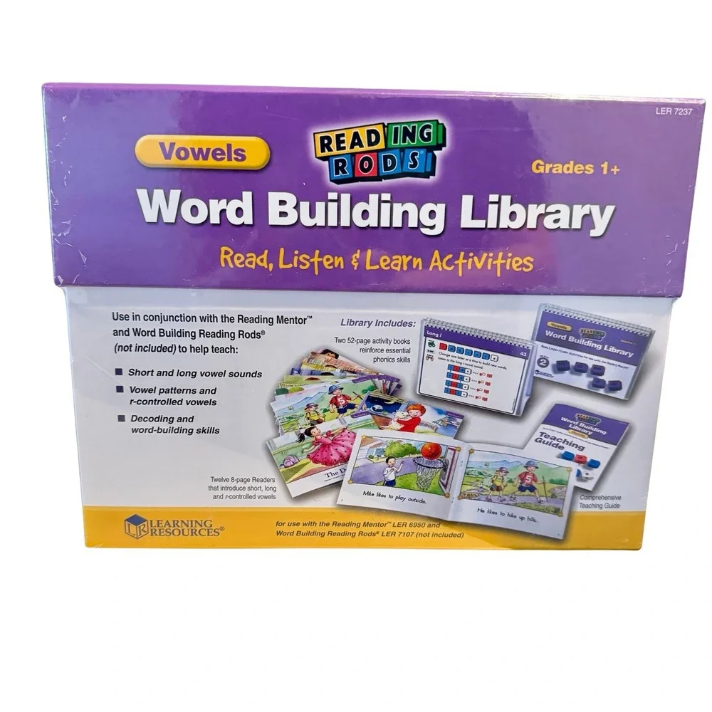 Reading Rods Vowels Word Building Library Set Learning Resources New Sealed